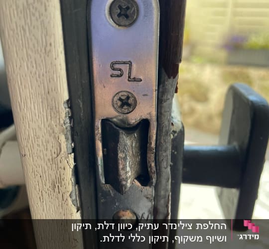 מנעול דלת עם בריח מתכת וברגים